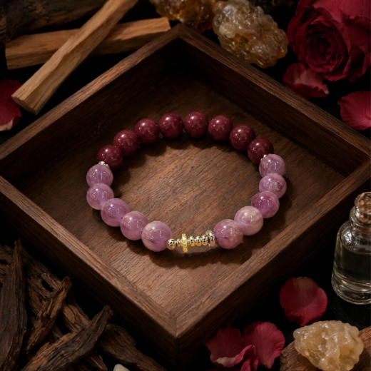 Blossom Sea – Rose & Agarwood Herbal Incense Bead Bracelet
