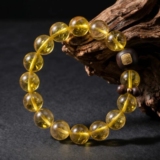 Abundance & Fortune – Five Wealth Gods Citrine & Agarwood Bracelet