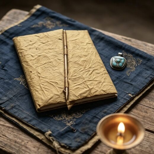 Mindful Presence handcrafted Tibetan paper notebook image 1