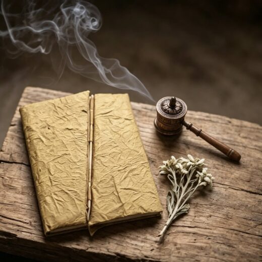 Mindful Presence handcrafted Tibetan paper notebook image 2