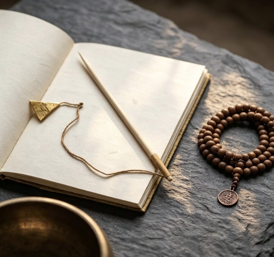 Mindful Presence handcrafted Tibetan paper notebook image 3