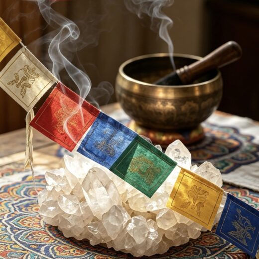 Spiritual Luck Tibetan prayer flag with traditional patterns image 2