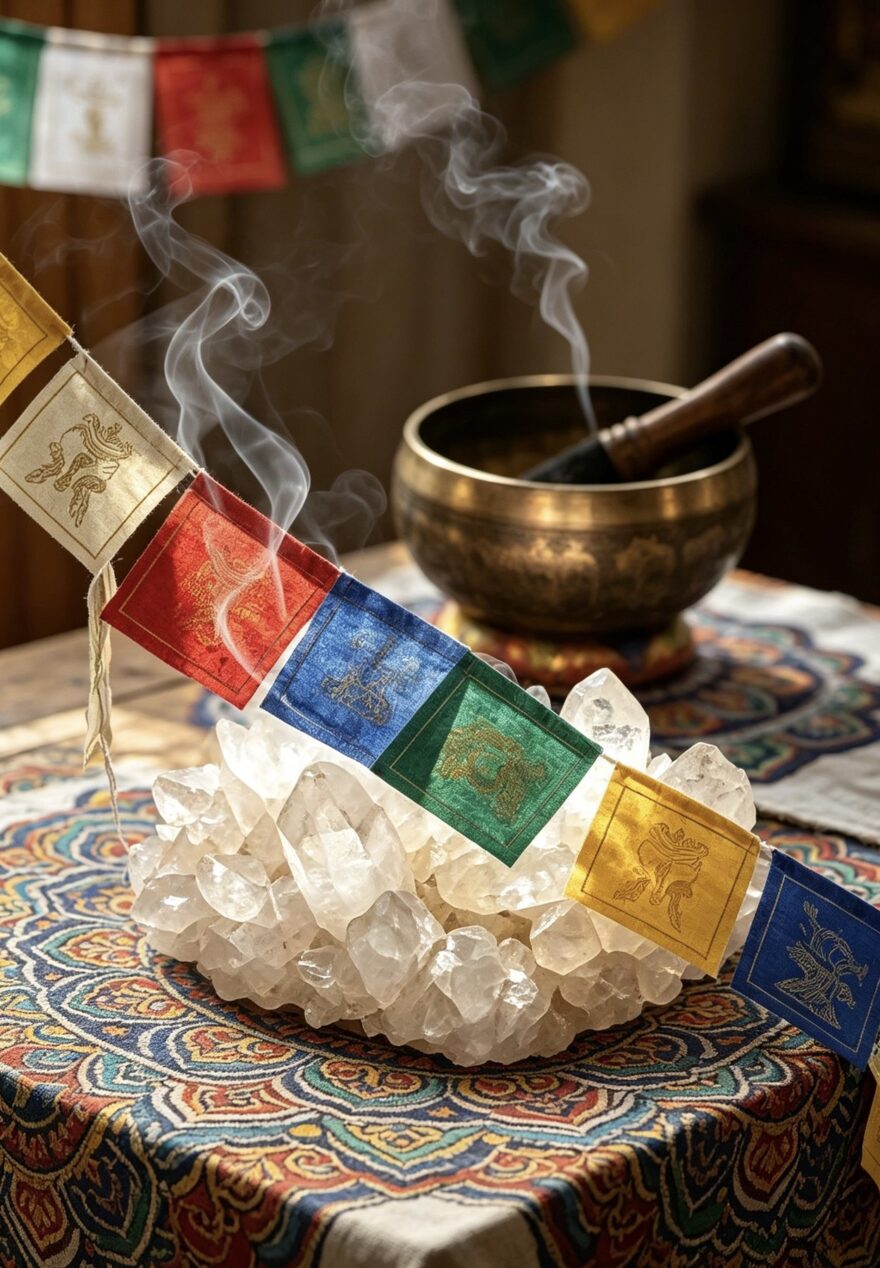 Spiritual Luck Tibetan prayer flag with traditional patterns image 2