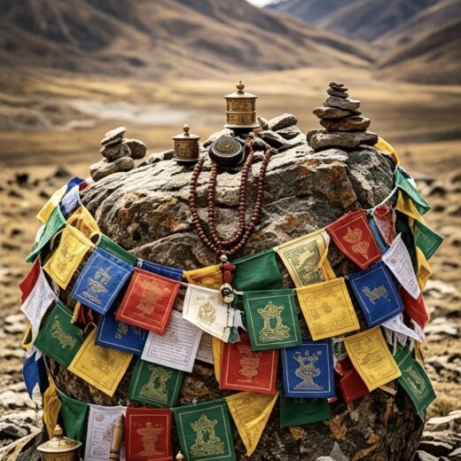 Spiritual Luck Tibetan prayer flag with traditional patterns image 4