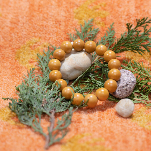 Natural Tibetan ivory jade bracelet in amber